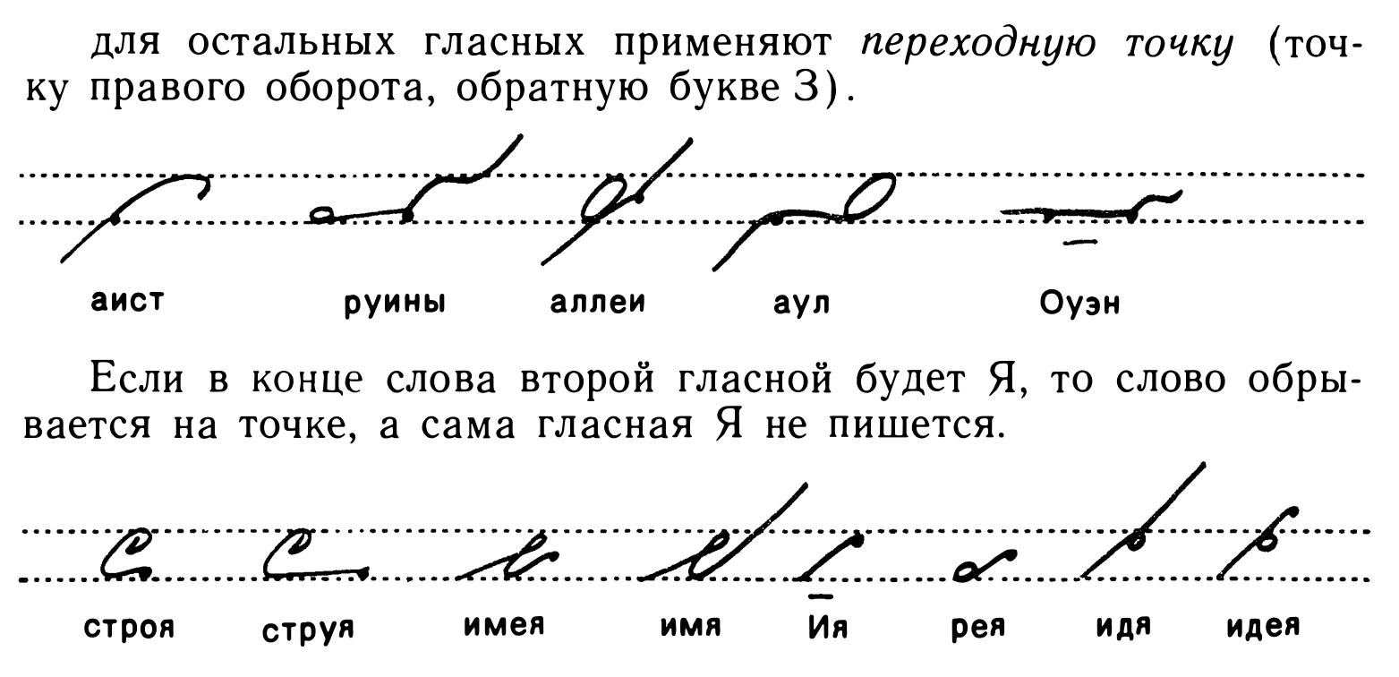 A part of Každan’s book working with two vowels